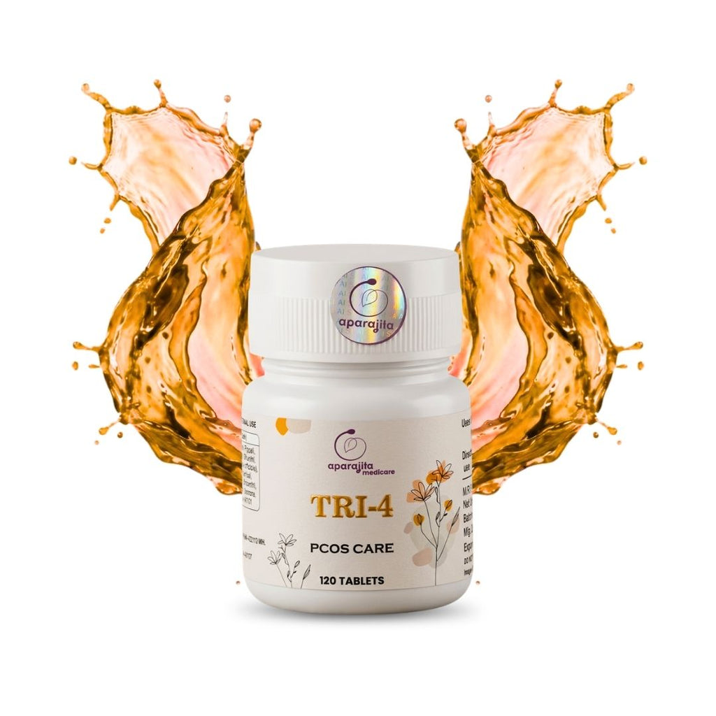Aparajita TRI-4 Tablet | Ayurvedic PCOS & PCOD Care | Supports Menstrual Regularity & Hormonal Balance | 120 Tablets