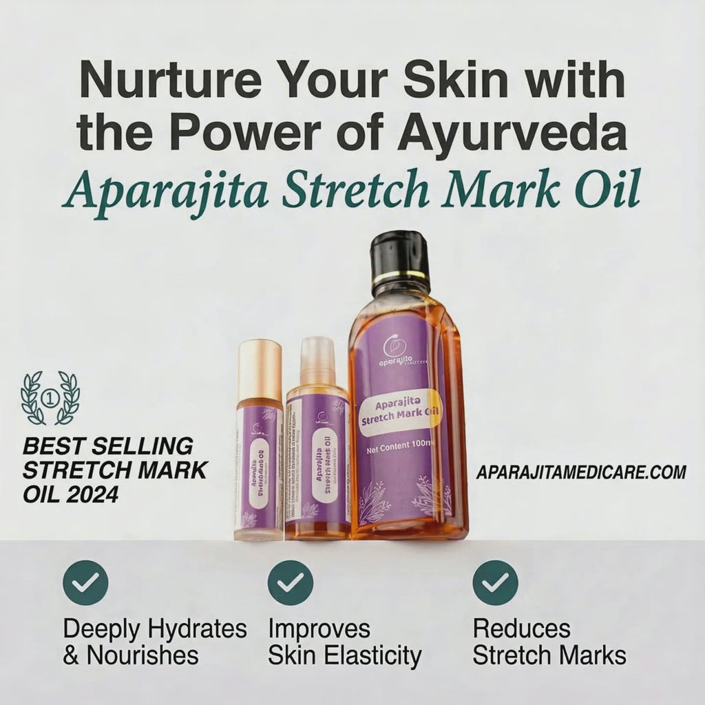 Aparajita Stretchmark Oil - Natural Oil to Reduce Stretch Marks & Improve Skin Elasticity